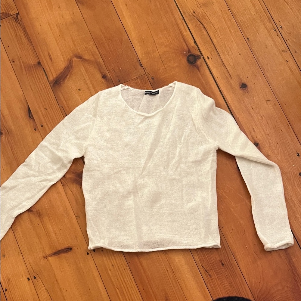 Brandy Melville cream long sleeve top